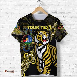 custom personalised richmond tigers t shirt naidoc heal country! heal our nation indigenous vibes