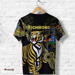 custom personalised richmond tigers t shirt naidoc heal country! heal our nation indigenous vibes