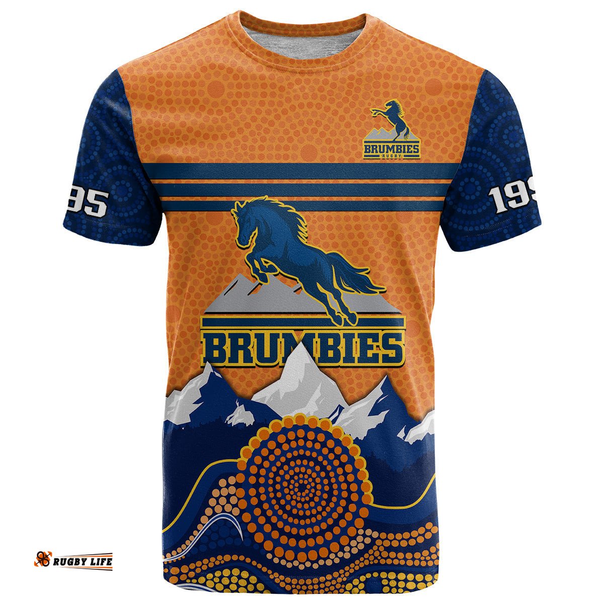 brumbies rugby 1995 super indigenous version t shirt