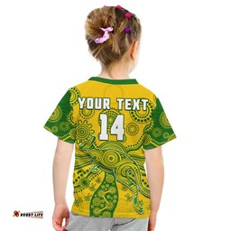 custom text and number australia t shirt national colours proud aussie special indigenous
