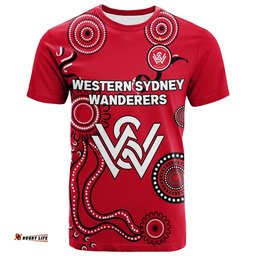 custom personalised western sydney wanderers t shirt indigenous dot painting art