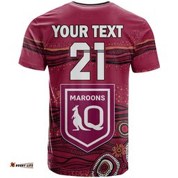 custom personalised qld maroons rugby t shirt indigenous