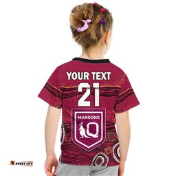 custom personalised qld maroons rugby t shirt indigenous