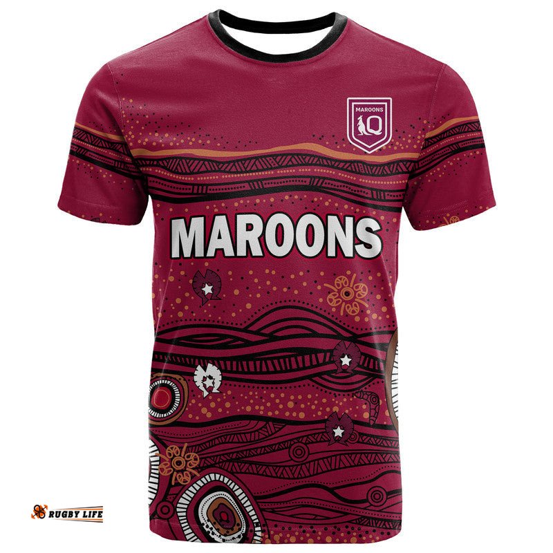 custom personalised qld maroons rugby t shirt indigenous