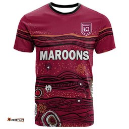 custom personalised qld maroons rugby t shirt indigenous