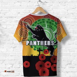 panthers anzac day t shirt mix indigenous lest we forgetAmazing Aussie