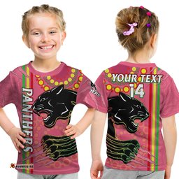 custom text and number panthers rugby t shirt the mountain men aboriginal art dynamic pink version