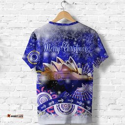 australian sydney opera house christmas t shirt original style blue
