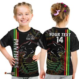 custom text and number penrith panthers rugby t shirt the mountain men aboriginal art dynamic