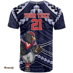 custom roosters rugby polynesian tribal t shirt