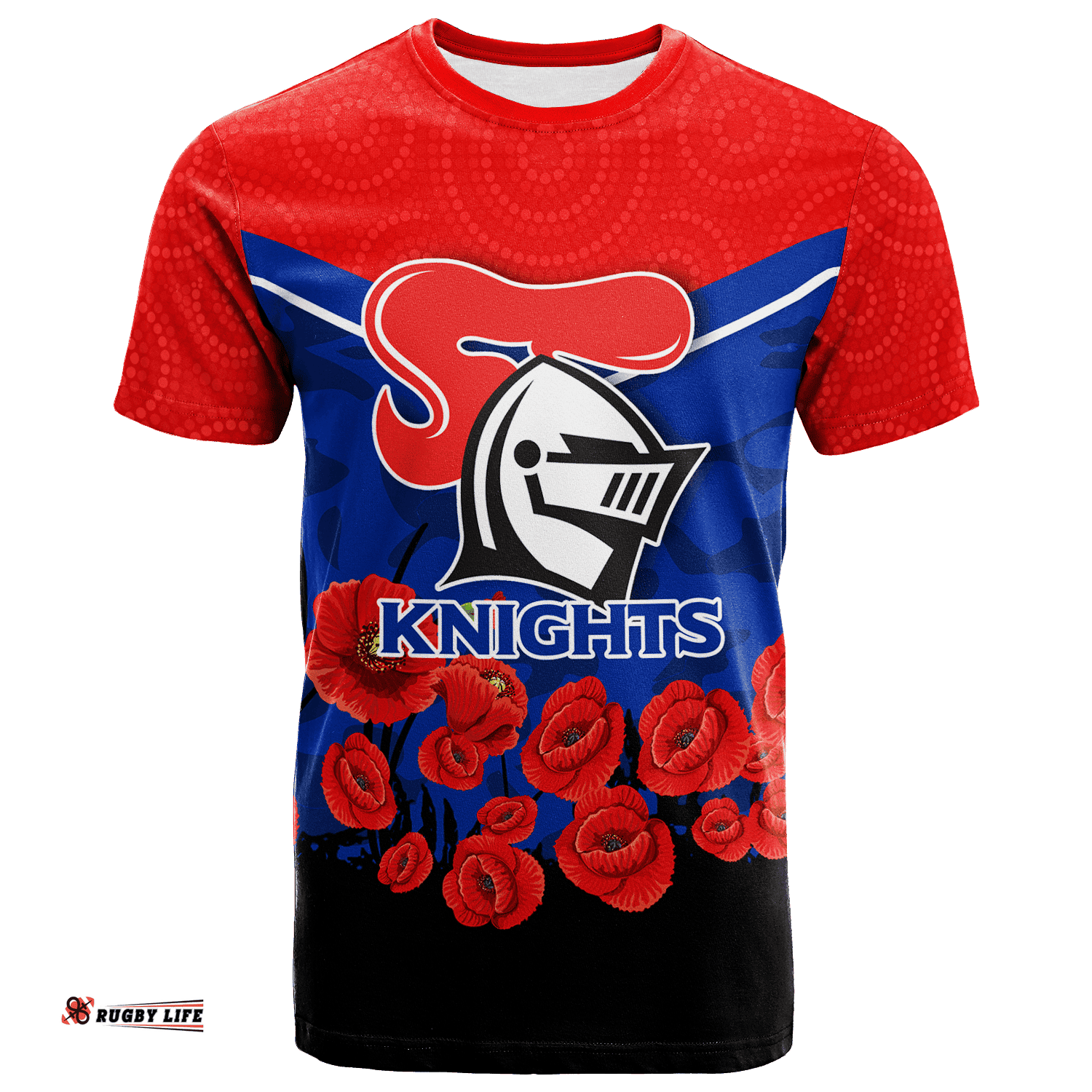 newcastle knights anzac day indigenous art t shirt