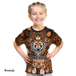 wests tigers rugby t shirt boomerang indigenous dots