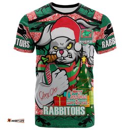 rabbitohs christmas rugby t shirt merry christmas super rabbitohs with rugby ball and aboriginal patterns custom t shirt