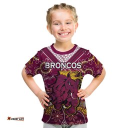 broncos rugby t shirt indigenous pattern artsy ver01