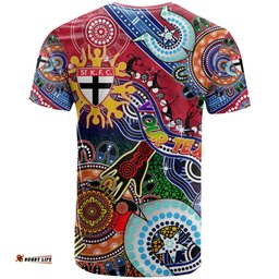 custom naidoc week 2024 st kilda saints t shirt australia aboriginal dot painting dt02