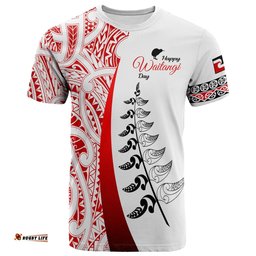 waitangi day t shirt maori mix fern style white