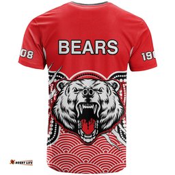 north sydney rugby t shirt bears 1908 indigenous pattern