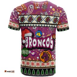 broncos rugby christmas t shirt custom xmas broncos christmas balls snowflake with aboriginal patterns t shirt