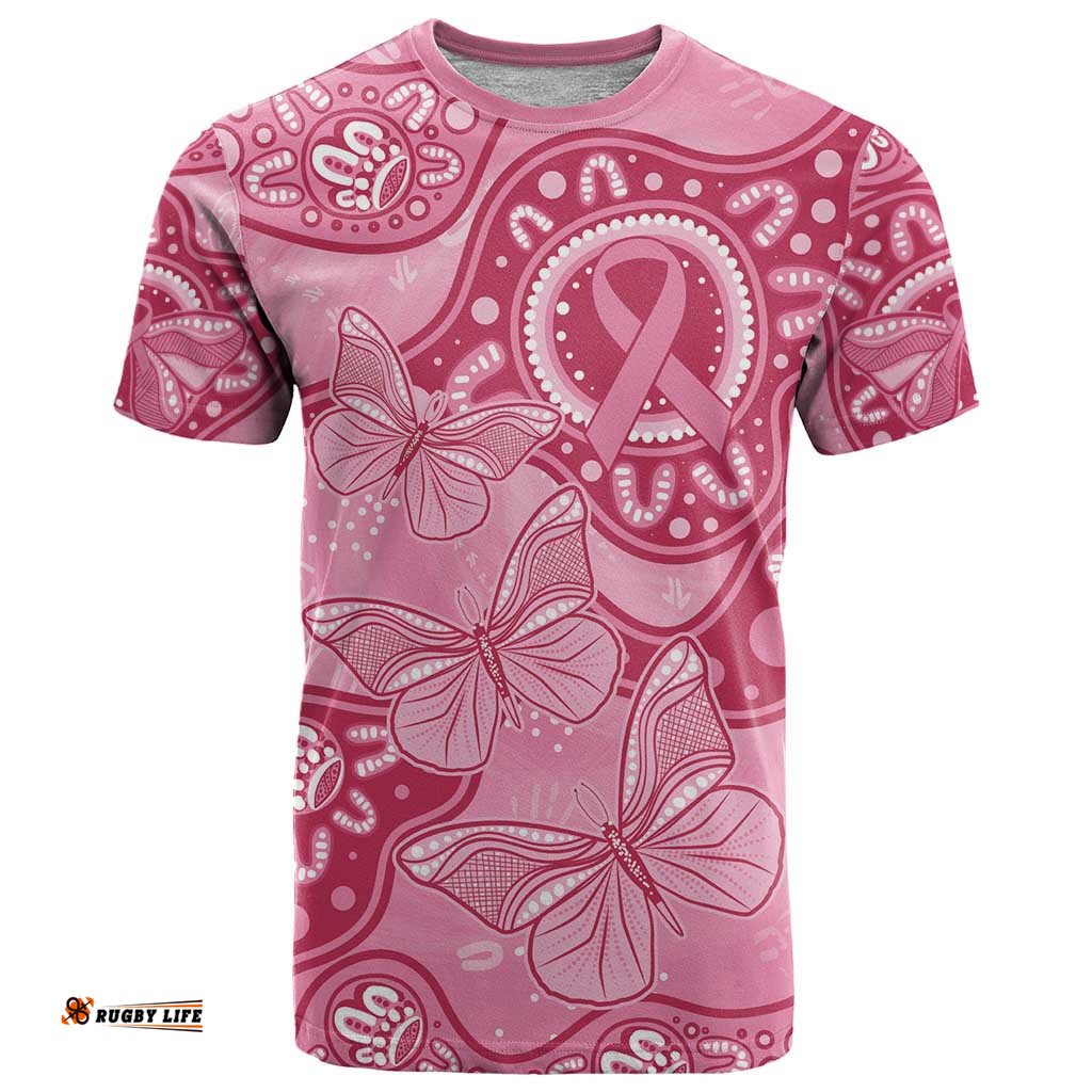 australia indigenous t shirt breast cancer pink aboriginal butterfly