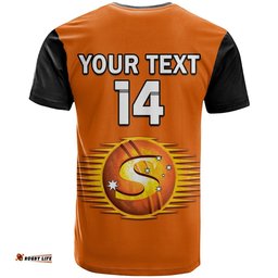 custom text and number perth scorchers cricket t shirt est 2011 sporty version