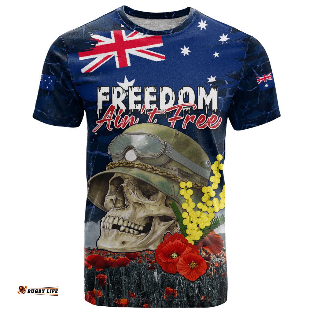 australia anzac day t shirt freedom aint free