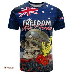 australia anzac day t shirt freedom aint free