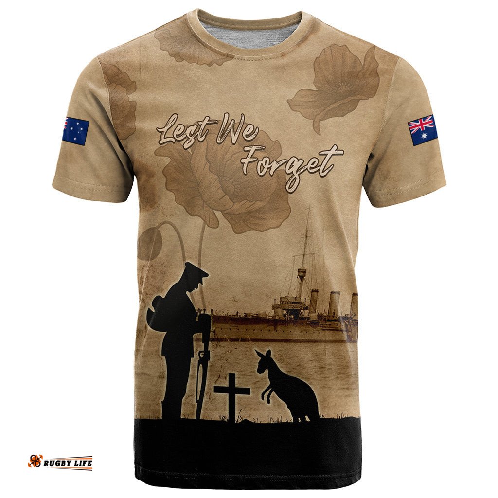 australia anzac day t shirt hmas sydney i chatham class light cruiser