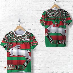 custom personalised rabbitohs t shirt rugby south sydney indigenous charming custom text and number
