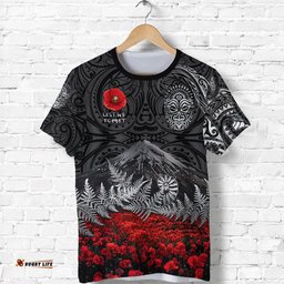 warriors rugby custom t shirt new zealand mount taranaki anzac vibes black