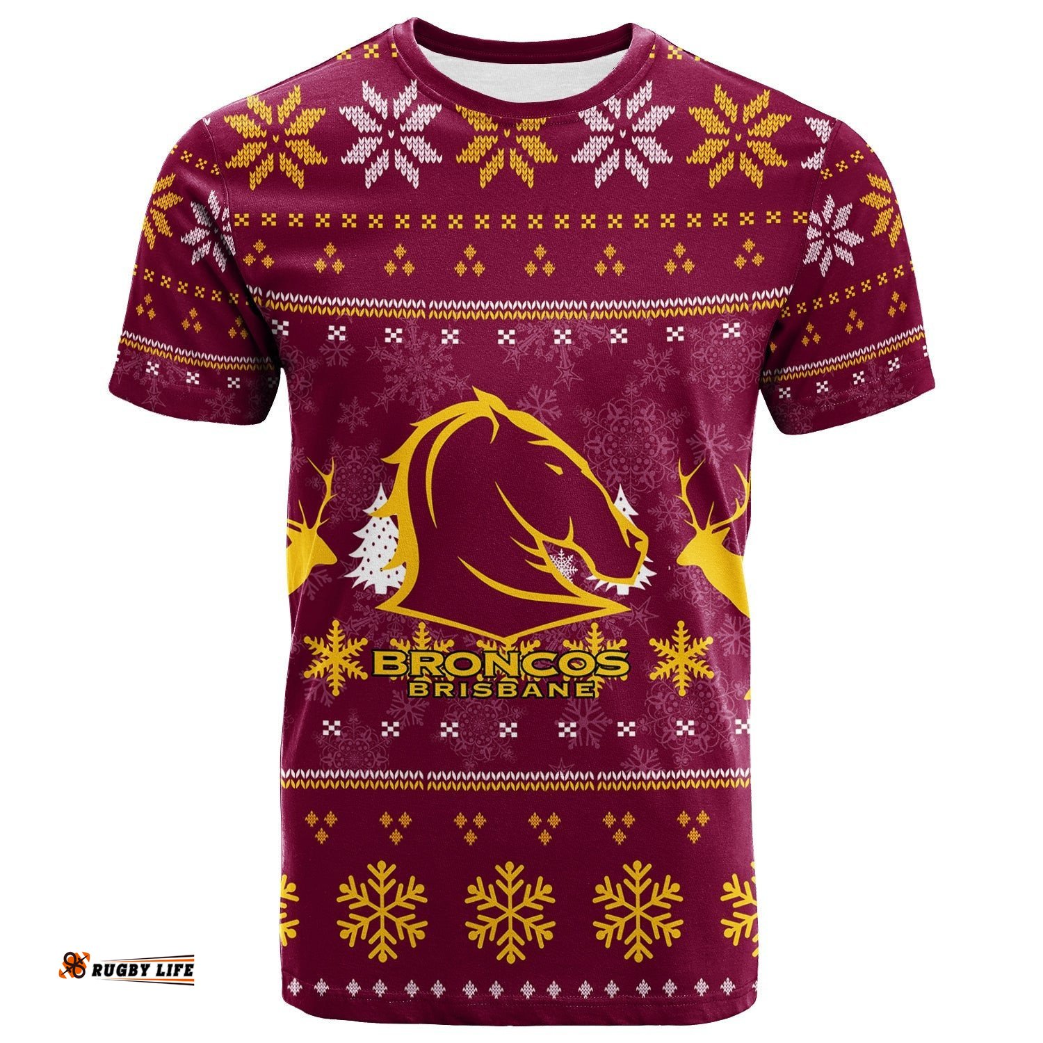 brisbane broncos t shirt christmas ugly style