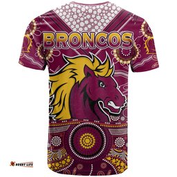 broncos rugby t shirt indigenous pattern artsy ver02