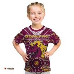 broncos rugby t shirt indigenous pattern artsy ver02