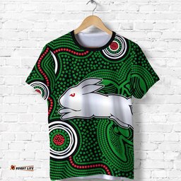 custom personalised rabbitohs indigenous t shirt simple green