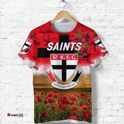 st kilda saints anzac t shirt poppy vibes