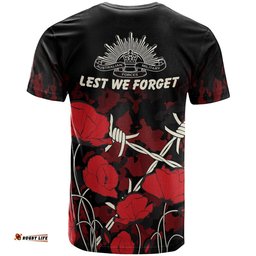 anzac t shirt anzac with remembrance poppy flower ver2