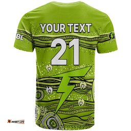 custom text and number australia thunder cricket t shirt indigenous