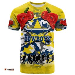 anzac day t shirt cowboys army style no2