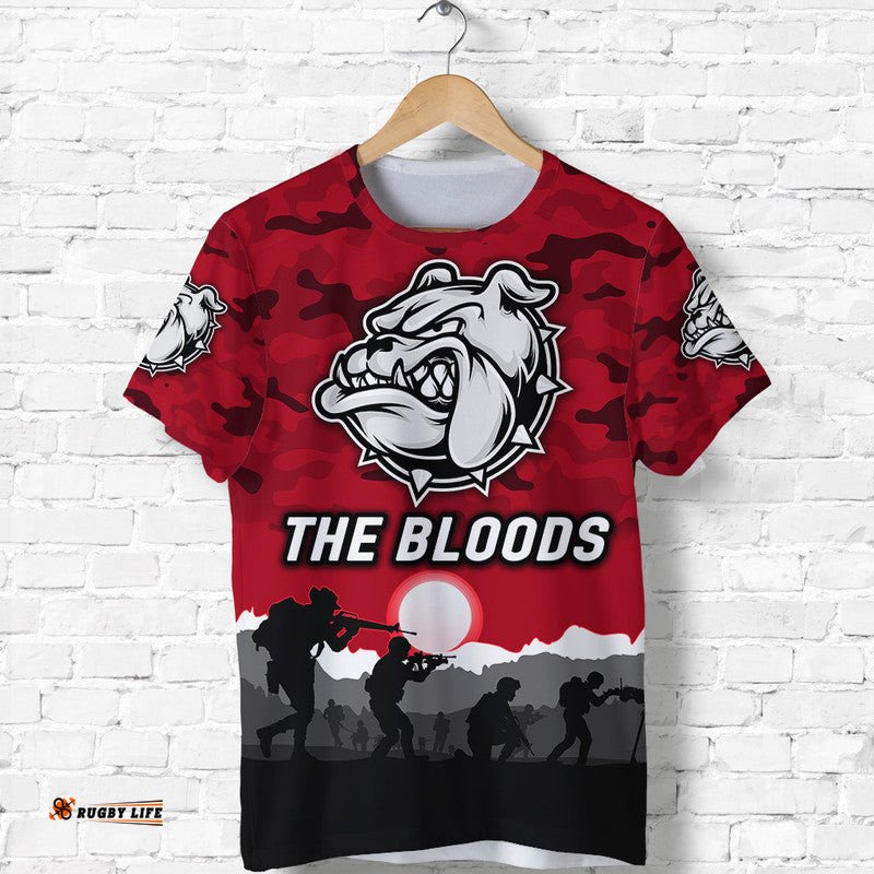 custom personalised west football club alice springs anzac t shirt the bloods simple style red