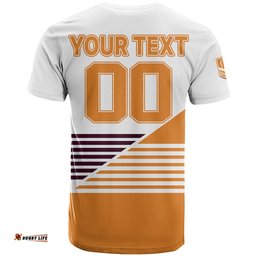 custom text and number brisbane broncos nrl t shirt no1