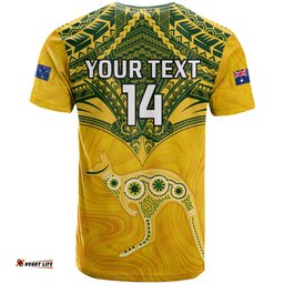 custom australia matildas t shirt polynesian mix gold marble