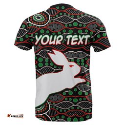 custom personalised south sydney rabbitohs t shirt aboriginal patterns