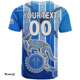 custom text and number kangaroos indigenous t shirt north melbourne football