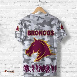 brisbane broncos t shirt anzac day camouflage vibes white