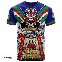 warriors rugby custom anzac t shirt remembrance warriors with maori mask and aboriginal patterns home and away 0