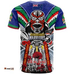 warriors rugby custom anzac t shirt remembrance warriors with maori mask and aboriginal patterns home and away 0