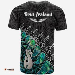 new zealand maori t shirt fern and manaia version black