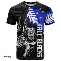 aotearoa rugby t shirt all black maori fern