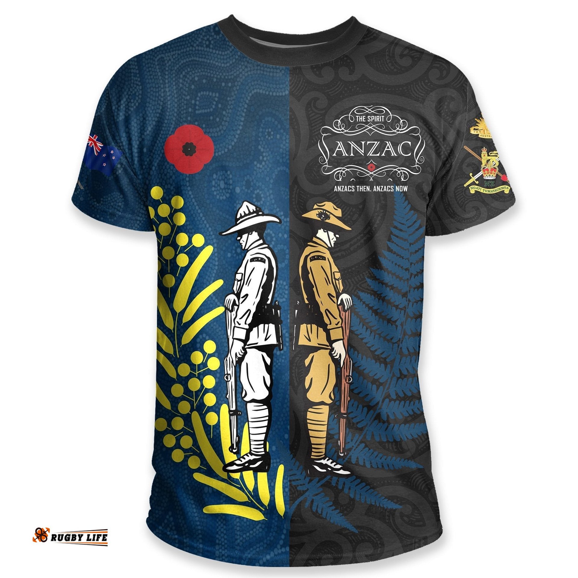 anzac spirit t shirt lest we forget shirt blue