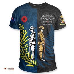 anzac spirit t shirt lest we forget shirt blue