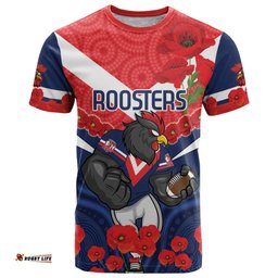 custom roosters rugby anzac t shirt sydney gallipoli soldier with aboriginal art